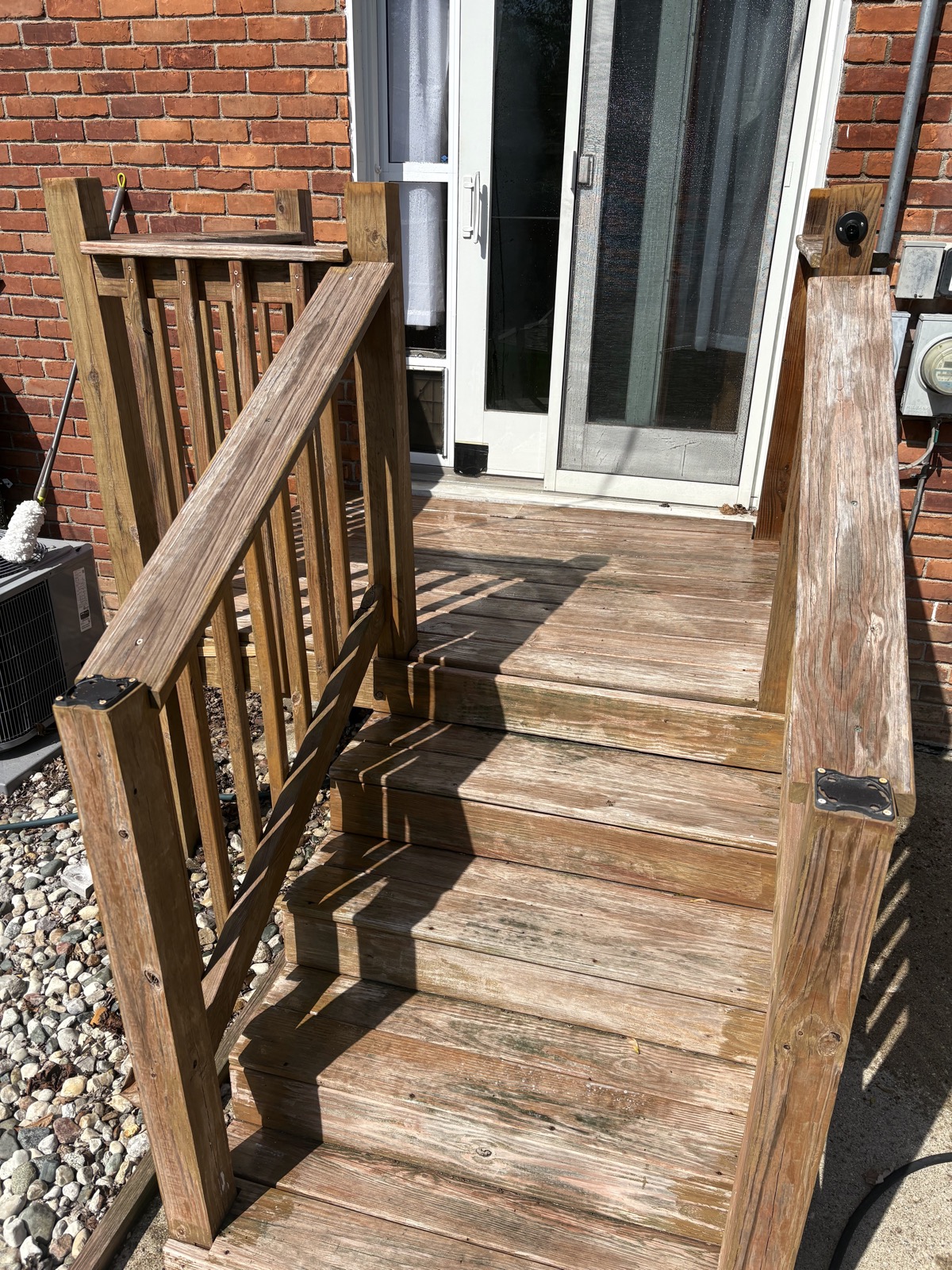 Grayed wood steps
