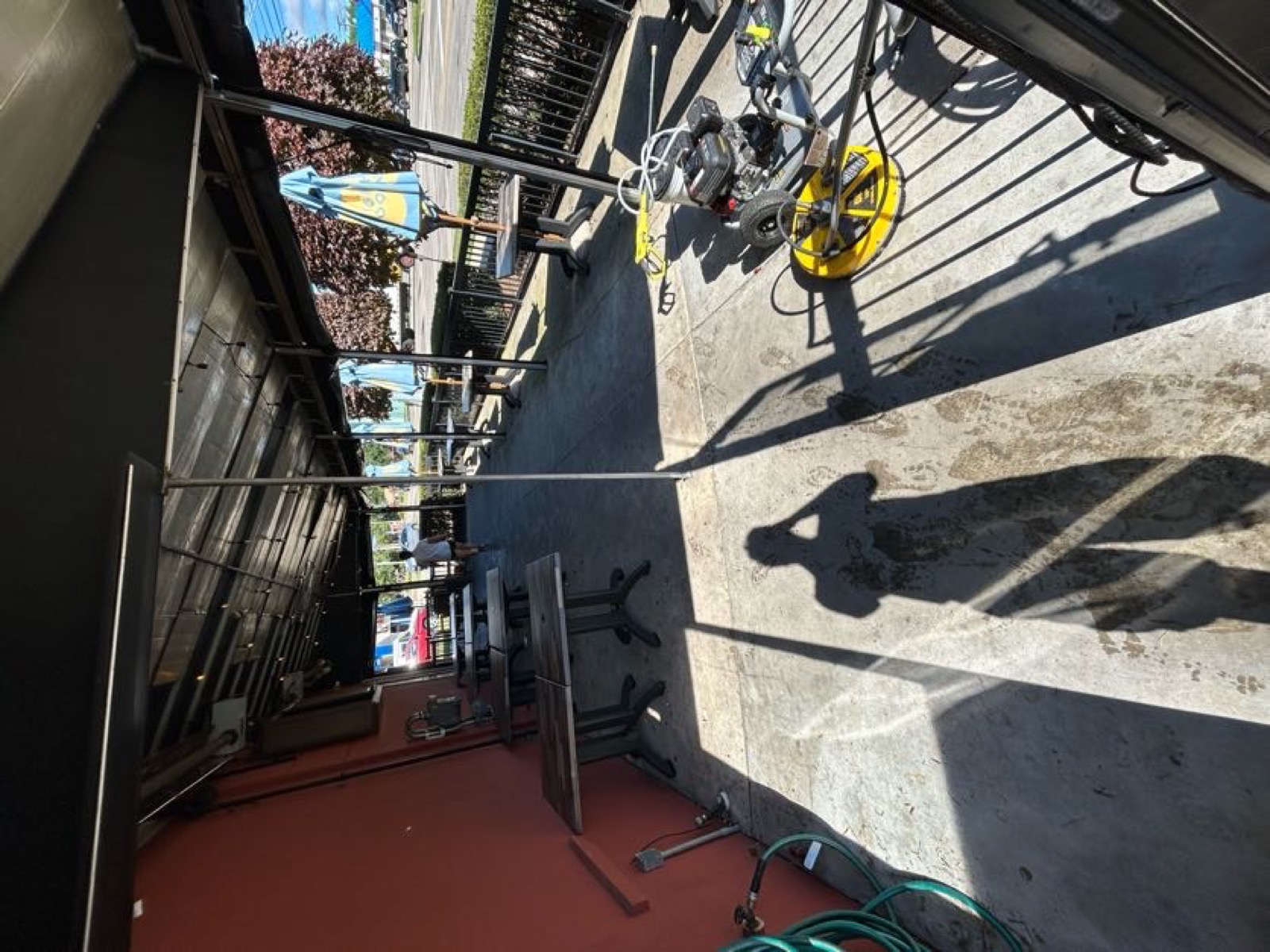 Restaurant patio concrete after commercial pressure washing in Macomb County