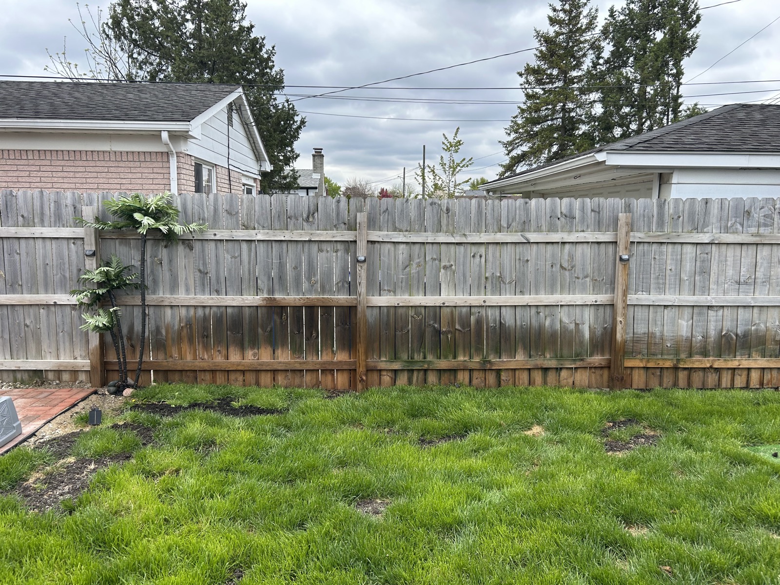 Weathered privacy fence